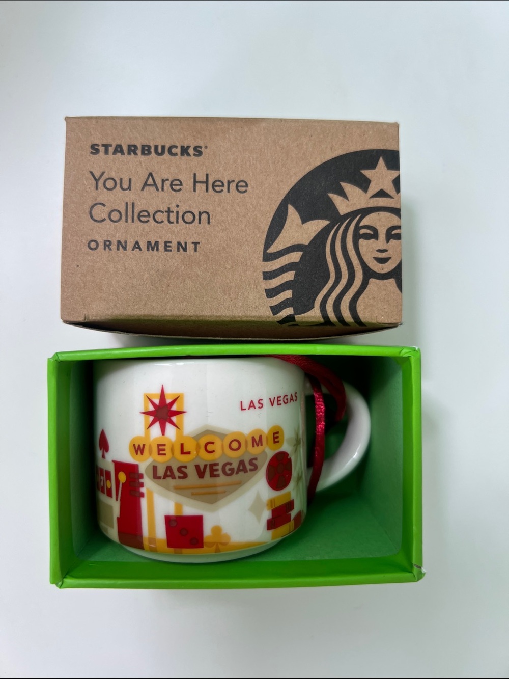 NWT. Starbucks Mini Mug Ornament Las Vegas.